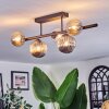 Chehalis Plafondlamp, Kogellampje Amber, Duidelijk, Rookkleurig, 5-lichts