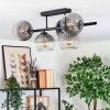 Koyoto Plafondlamp, Kogellampje Duidelijk, Rookkleurig, 5-lichts