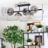 Koyoto Plafondlamp, Kogellampje Duidelijk, Rookkleurig, 5-lichts