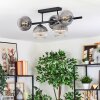 Koyoto Plafondlamp, Kogellampje Duidelijk, Rookkleurig, 5-lichts