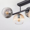 Koyoto Plafondlamp, Kogellampje Amber, Duidelijk, Rookkleurig, 5-lichts