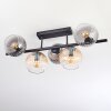 Koyoto Plafondlamp, Kogellampje Amber, Duidelijk, Rookkleurig, 5-lichts