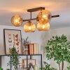 Koyoto Plafondlamp, Kogellampje Amber, 5-lichts