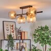 Koyoto Plafondlamp, Kogellampje Amber, Duidelijk, 5-lichts