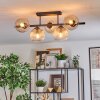 Koyoto Plafondlamp, Kogellampje Amber, Duidelijk, 5-lichts
