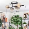 Koyoto Plafondlamp, Kogellampje Amber, Duidelijk, Rookkleurig, 5-lichts