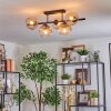 Koyoto Plafondlamp, Kogellampje Amber, Duidelijk, Rookkleurig, 5-lichts