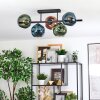 Ripoll Plafondlamp, Kogellampje Blauw, Groen, Koperkleurig, 5-lichts