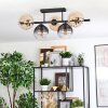 Ripoll Plafondlamp, Kogellampje Amber, Duidelijk, Rookkleurig, 5-lichts
