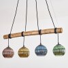 Koyoto Hanglamp, Kogellampje, Hanglamp Natuurlijke kleuren, Zwart, 4-lichts