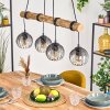 Koyoto Hanglamp, Kogellampje, Hanglamp Natuurlijke kleuren, Zwart, 4-lichts