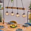 Koyoto Hanglamp, Kogellampje, Hanglamp Natuurlijke kleuren, Zwart, 4-lichts