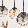 Koyoto Hanglamp, Kogellampje, Hanglamp Natuurlijke kleuren, Zwart, 4-lichts