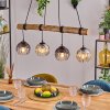 Koyoto Hanglamp, Kogellampje, Hanglamp Natuurlijke kleuren, Zwart, 4-lichts