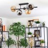 Koyoto Plafondlamp, Kogellampje Amber, Chroom, Duidelijk, Rookkleurig, 5-lichts