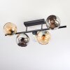 Koyoto Plafondlamp, Kogellampje Amber, Chroom, Duidelijk, Rookkleurig, 5-lichts
