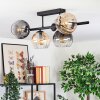 Koyoto Plafondlamp, Kogellampje Amber, Duidelijk, Rookkleurig, 5-lichts
