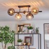 Koyoto Plafondlamp, Kogellampje Amber, Duidelijk, Rookkleurig, 5-lichts