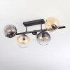 Koyoto Plafondlamp, Kogellampje Amber, Duidelijk, Rookkleurig, 5-lichts
