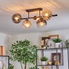 Koyoto Plafondlamp, Kogellampje Amber, Duidelijk, Rookkleurig, 5-lichts