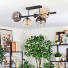 Koyoto Plafondlamp, Kogellampje Amber, Duidelijk, Rookkleurig, 5-lichts
