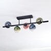 Chehalis Plafondlamp, Kogellampje Blauw, Groen, Duidelijk, Koperkleurig, 5-lichts