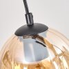 Koyoto Hanglamp, Kogellampje, Hanglamp Natuurlijke kleuren, Zwart, 4-lichts