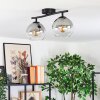 Koyoto Plafondlamp, Kogellampje Duidelijk, Rookkleurig, 2-lichts