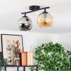 Koyoto Plafondlamp, Kogellampje Amber, Rookkleurig, 2-lichts