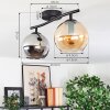 Koyoto Plafondlamp, Kogellampje Amber, Rookkleurig, 2-lichts