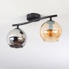 Koyoto Plafondlamp, Kogellampje Amber, Rookkleurig, 2-lichts