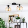 Koyoto Plafondlamp, Kogellampje Amber, Duidelijk, 2-lichts