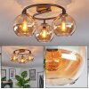 Koyoto Plafondlamp, Kogellampje 37 cm Amber, 3-lichts