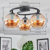 Koyoto Plafondlamp, Kogellampje 37 cm Amber, 3-lichts
