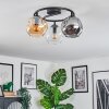 Ripoll Plafondlamp, Kogellampje Amber, Duidelijk, Rookkleurig, 3-lichts