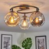 Ripoll Plafondlamp, Kogellampje Amber, Duidelijk, Rookkleurig, 3-lichts