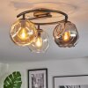Ripoll Plafondlamp, Kogellampje Amber, Duidelijk, Rookkleurig, 3-lichts