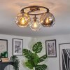Ripoll Plafondlamp, Kogellampje Amber, Duidelijk, Rookkleurig, 3-lichts