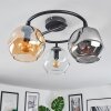 Ripoll Plafondlamp, Kogellampje Amber, Duidelijk, Rookkleurig, 3-lichts