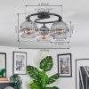 Ripoll Plafondlamp, Kogellampje Chroom, Duidelijk, Rookkleurig, 3-lichts