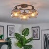 Ripoll Plafondlamp, Kogellampje Duidelijk, Rookkleurig, 3-lichts