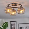 Ripoll Plafondlamp, Kogellampje Duidelijk, Rookkleurig, 3-lichts