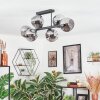Ripoll Plafondlamp, Kogellampje Rookkleurig, 6-lichts