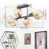 Ripoll Plafondlamp, Kogellampje Amber, 6-lichts