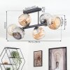 Ripoll Plafondlamp, Kogellampje Amber, Rookkleurig, 6-lichts