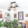 Ripoll Plafondlamp, Kogellampje Amber, Duidelijk, Rookkleurig, 6-lichts