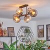 Ripoll Plafondlamp, Kogellampje Duidelijk, Rookkleurig, 6-lichts