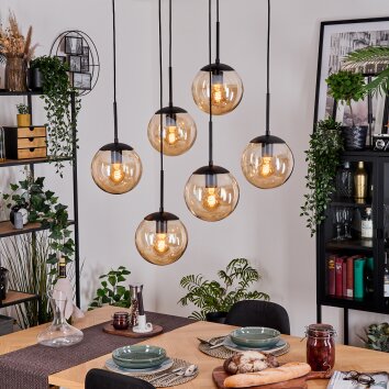 Gastor Hanglamp, Kogellampje, Hanglamp Zwart, 6-lichts