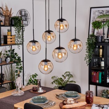 Gastor Hanglamp, Kogellampje, Hanglamp Zwart, 6-lichts