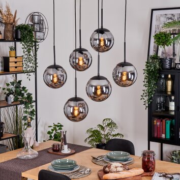 Gastor Hanglamp, Kogellampje, Hanglamp Zwart, 6-lichts